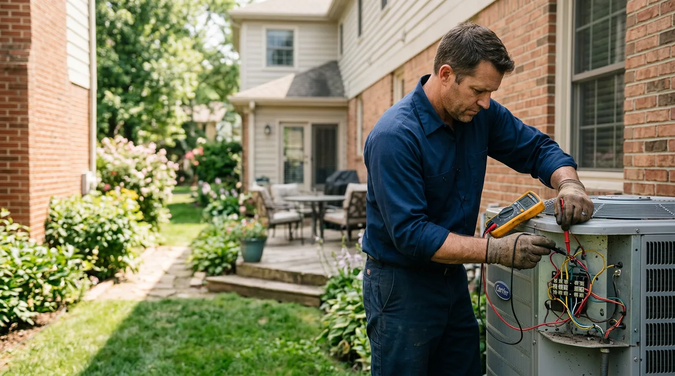 HVAC technician working near Cortland, OH